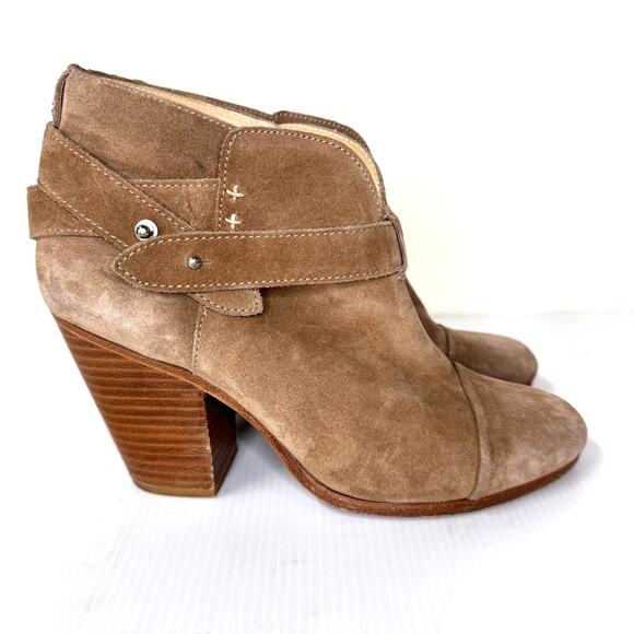 RAG &‎ BONE Harrow Bootie Women's 8 Tan Suede Leather Boho Edgy Festival Concert - Picture 3 of 11